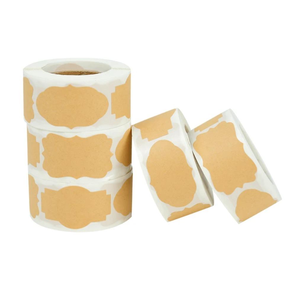 300 шт./рулон Крафт-бумага Наклейка для кухонных бутылок Пустые наклейки для канцелярских товаров Бирки Можно