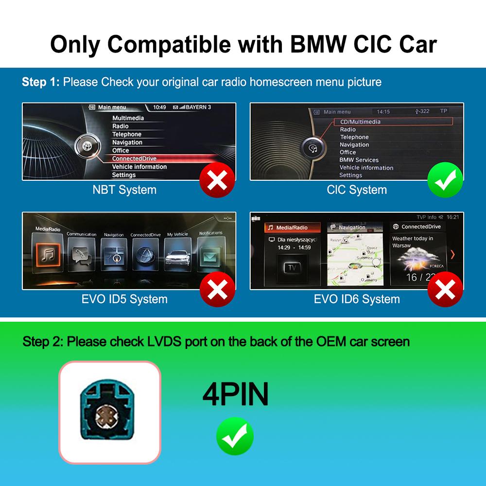 Беспроводной CarPlay Android Auto для BMW X5 E70 F15 X6 E71 EVO BNT CIC System с функциями AirPlay Поддержка камеры