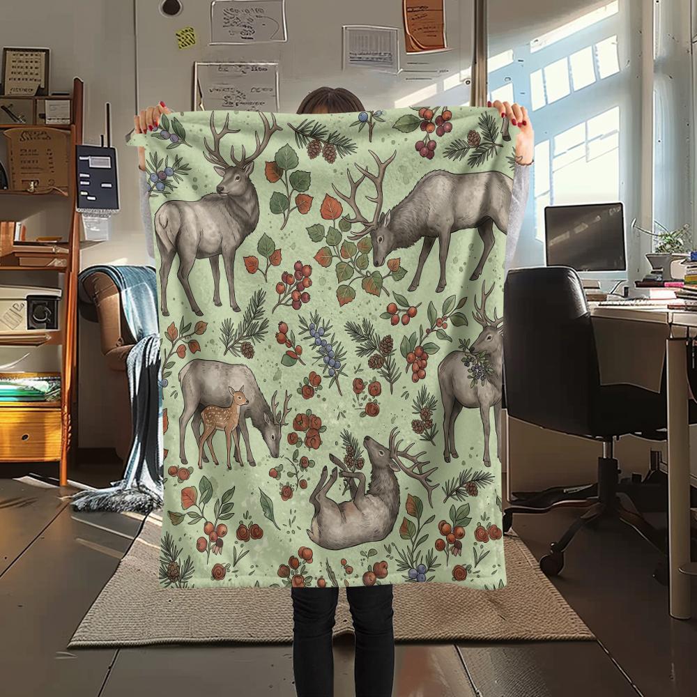 Retro Animal Parrot Horse Print Flannel Blanket High quality Comfortable for All Seasons Home Decor Warmth and Comfort Perfect for Christmas Gifts