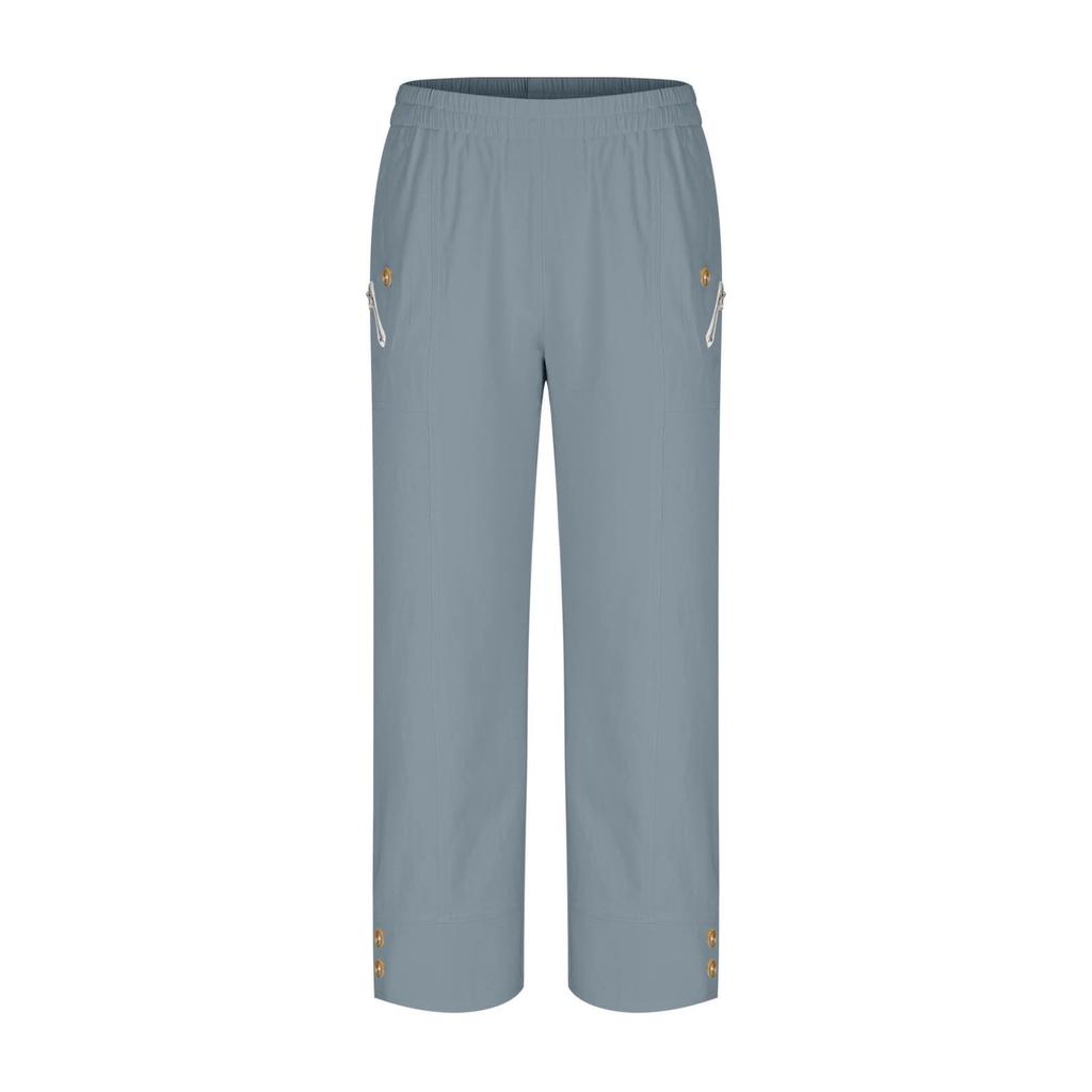 Женские брюки с карманами Легкие с высокой посадкой Повседневные свободные брюки