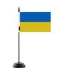 Drapeau De Table - Ukraine - 14 X 21 Cm - Polyester - Mât En Plastique - Impression Recto/Verso