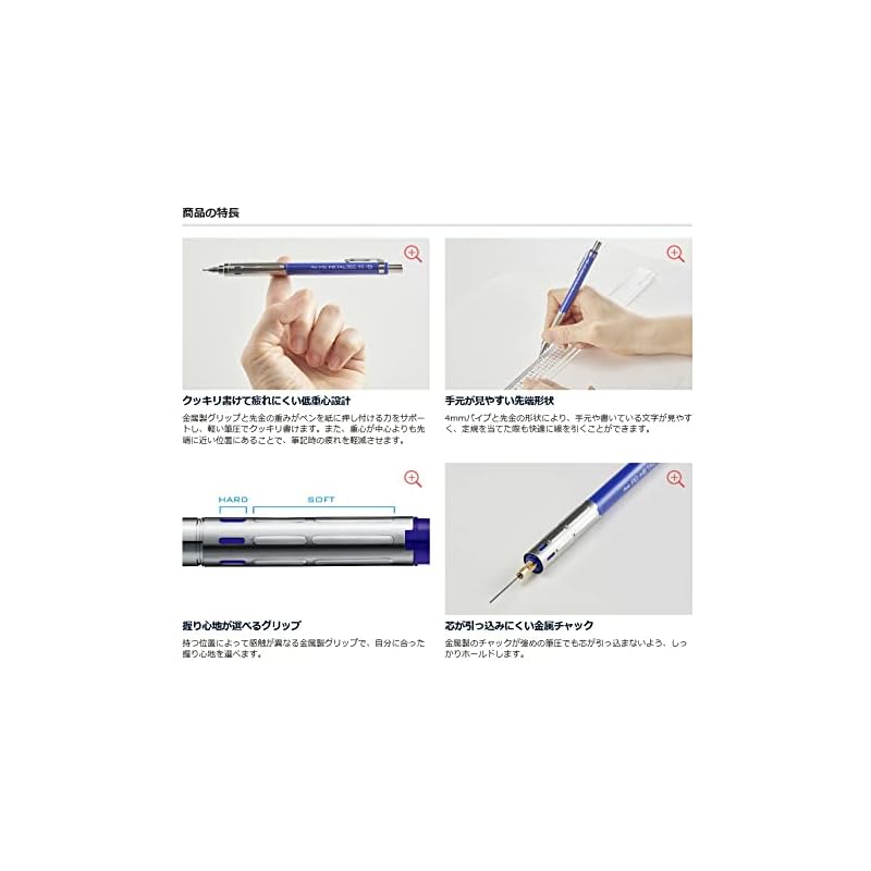 Pentel Mechanical pencil for drafting PG-METAL350 0.3mm clear blue PG313-TS