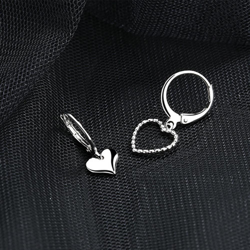 Charm Coper Plating Hollow Asymmetry Heart Ear Buckle Women Jewelry Hoop Earrings Heart Earrings
