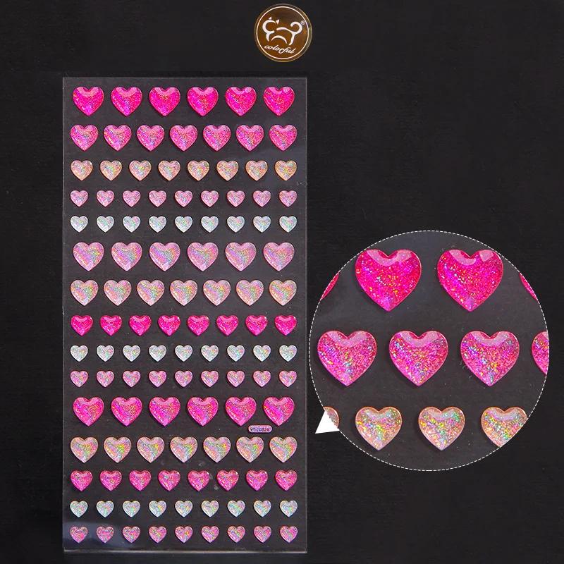 Crystal Love Star Sticker 3D Shiny Three-Dimensional Sticker Phone Notebook Diary DIY Decorative Scrapbook Sticker Gift