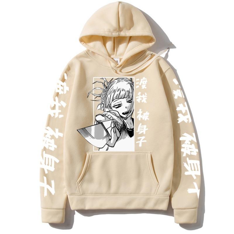 My Hero Academia Аниме с капюшоном Himiko Toga Printed Мужские и женские толстовки с капюшоном свободного покроя Уличная одежда Harajuku Унисекс Толстовка Топы