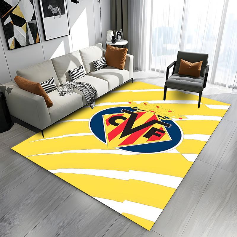 "Yellow Crest with Red CVF Logo Design" Patterned carpet a non slip rug suitable for all seasons and any setting, gift