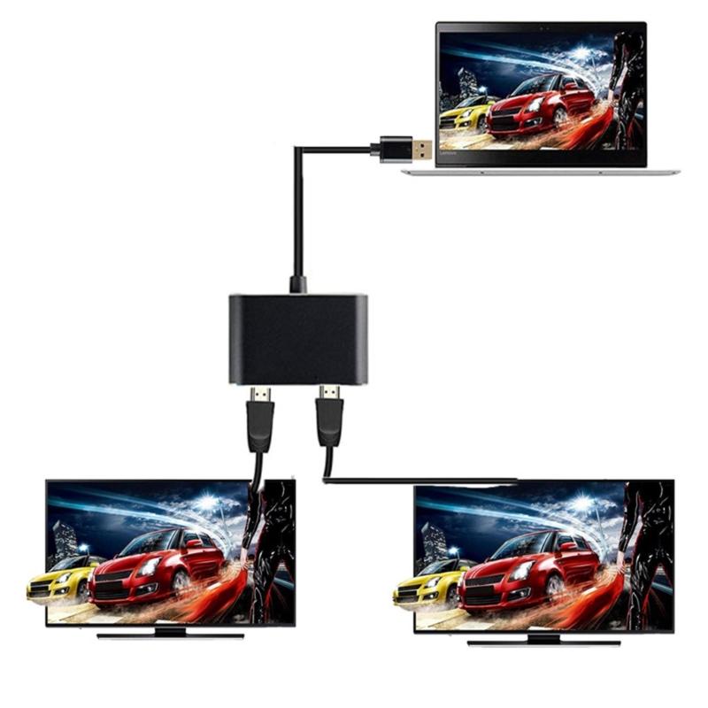 Видеоадаптер 5 Гбит/с для телефона, телевизора, ноутбука, USB 3.0 на двойной HDMI-совместимый, конвертер PD, 3 в 1, USB-хаб