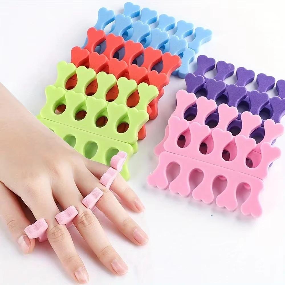 100pcs Soft Toe Separators Heart Shape Foot Braces Portable Nail Art Tools Manicure Pedicure
