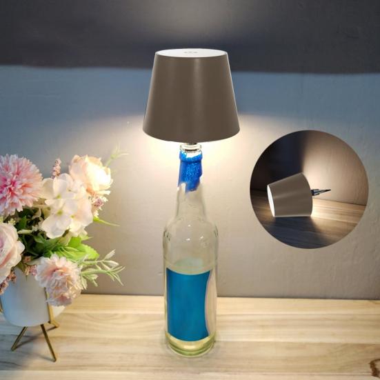 Перезаряжаемая беспроводная лампа-бутылка с сенсорным управлением и регулируемой яркостью, без мерцания, защита глаз, портативная беспроводная настольная лампа, светодиодный светильник