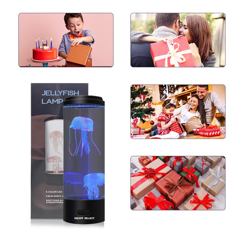 D2 Светодиодная Фэнтези Медуза Лавовая Лампа USB Питание от Батареи Меняющий Цвет Аквариум с Медузами Лампа для Расслабляющего Настроения Настольная Лампа