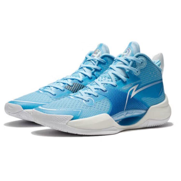 Баскетбольные кроссовки Li Ning Ultra Light Mid top Мужские Бело-синие ABAS027-4