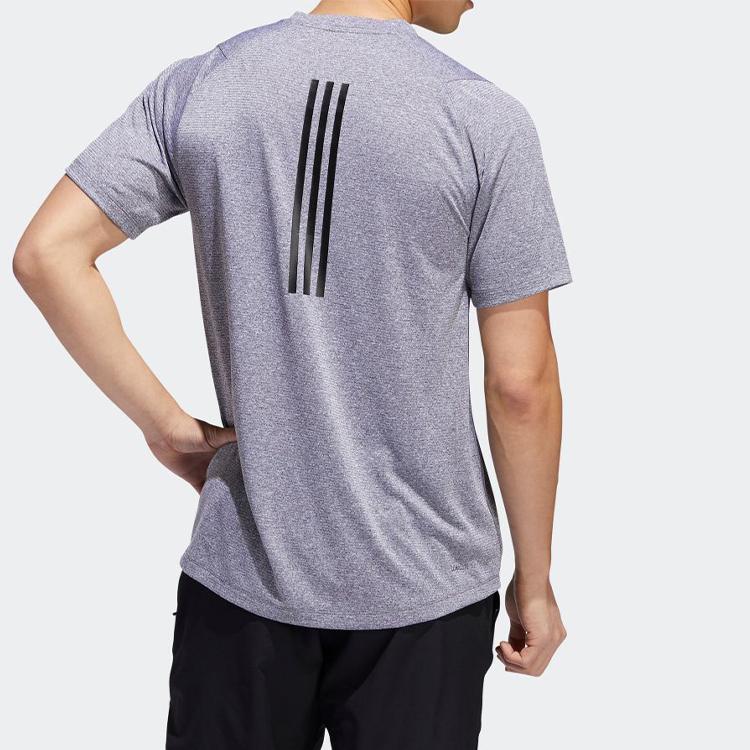 adidas Круглый вырез с коротким рукавом спортивная футболка мужские топы белый фиолетовый DZ8873