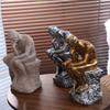Creative Thinker Sitting Resin Sculpture Kawaii Thinker Doll Toy Thinker Desk Craft  Bedroom