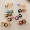 8 шт./компл., новинка 2021 г., цветные, прозрачные, акриловые, со стразами, геометрические квадратные круглые кольца, набор для женщин, ювелирные изделия, дорожные подарки