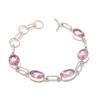 Браслет ручной работы из серебра 925 пробы с розовым кунцитом, длина 7-8 дюймов, j2W58