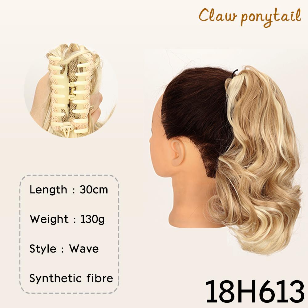 Синтетический конский хвост с завязками, короткий волнистый кудрявый конский хвост на заколках для наращивания волос, естественный вид для женщин, ежедневное использование