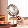 Кастрюля для молока из нержавеющей стали с деревянной ручкой, компактная кастрюля для приготовления пищи, подходит для жарки яиц и подогрева молока. Сделано из нержавеющей стали S