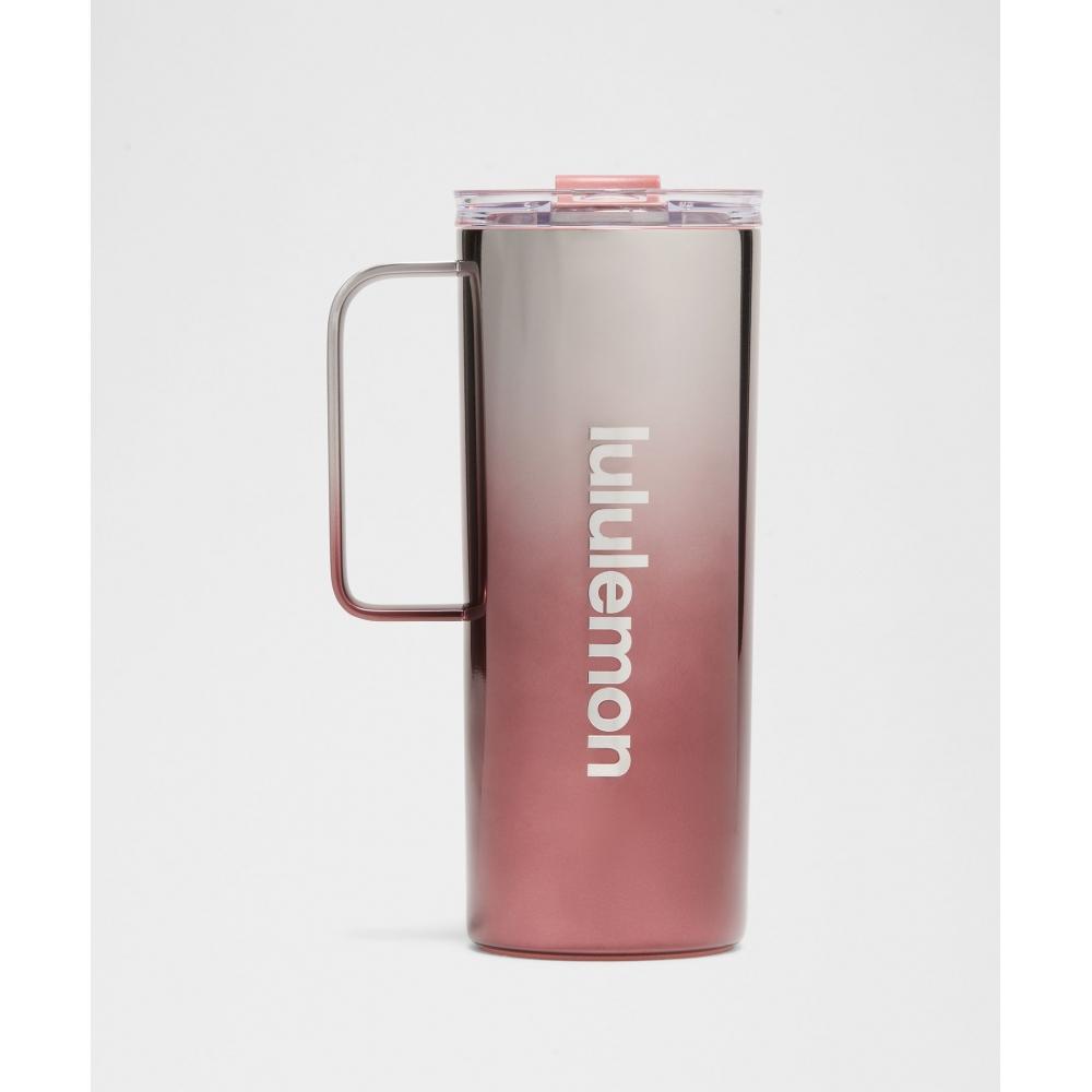 Lululemon Insulated Mug 20oz Shine Dark Rose Gold Silver