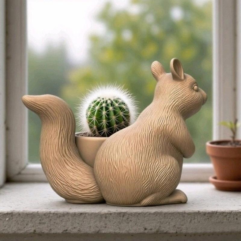 Гибкая силиконовая форма-горшок в форме белки для Resin Art, литья бетона, цемента и декоративный контейнер для свечей