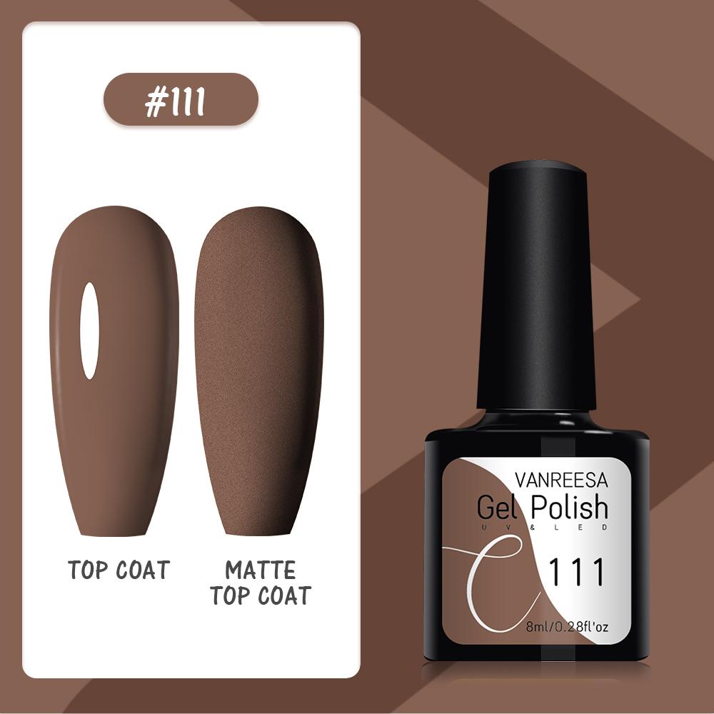 VANREESA Набор гелей для ногтей 111 цветов Гель-лак для ногтей Soak Off Базовое покрытие Верхнее покрытие Маникюр для ногтей УФ-светодиодный полуперманентный лак Стойкий гель для дизайна ногтей