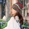 Winter Warm Hat Super Soft Wear Resistant Windproof Neck Cover Protector Ethnic Print Dual-use Women Hat Scarf