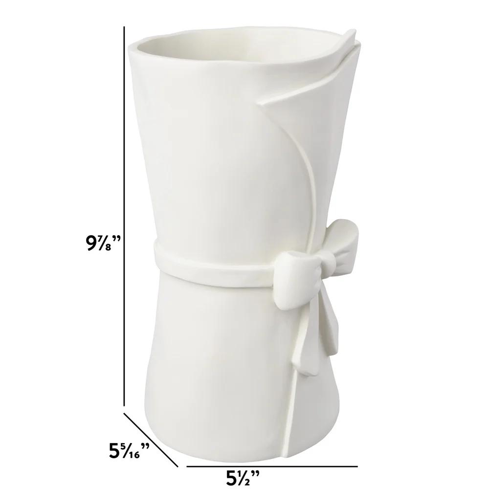 Пасхальная большая смоляная ваза с бантом Современный фермерский дом Весенний декор Элегантный белый декоративный аксессуар Украшение для дома и стола