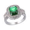 Кольцо Qifu Emerald Square Zircon Frosted Ring — смелый европейский и американский стиль