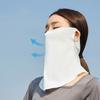Маска Джини для лица с шейным клапаном из ледяного шелка, защита от УФ-лучей для вождения, вуаль для лица для женщин/девочек