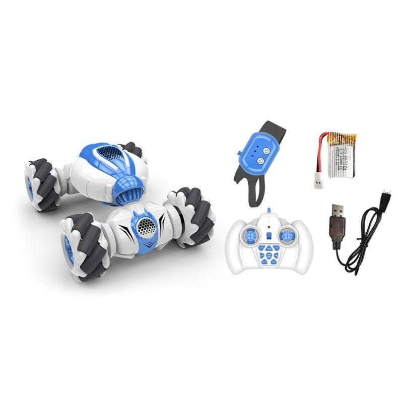 2.4Ghz Remote Control Car 4WD Watch Gesture Sensing Control RC Stunt Car with LED Light Music Effect Children's Toy