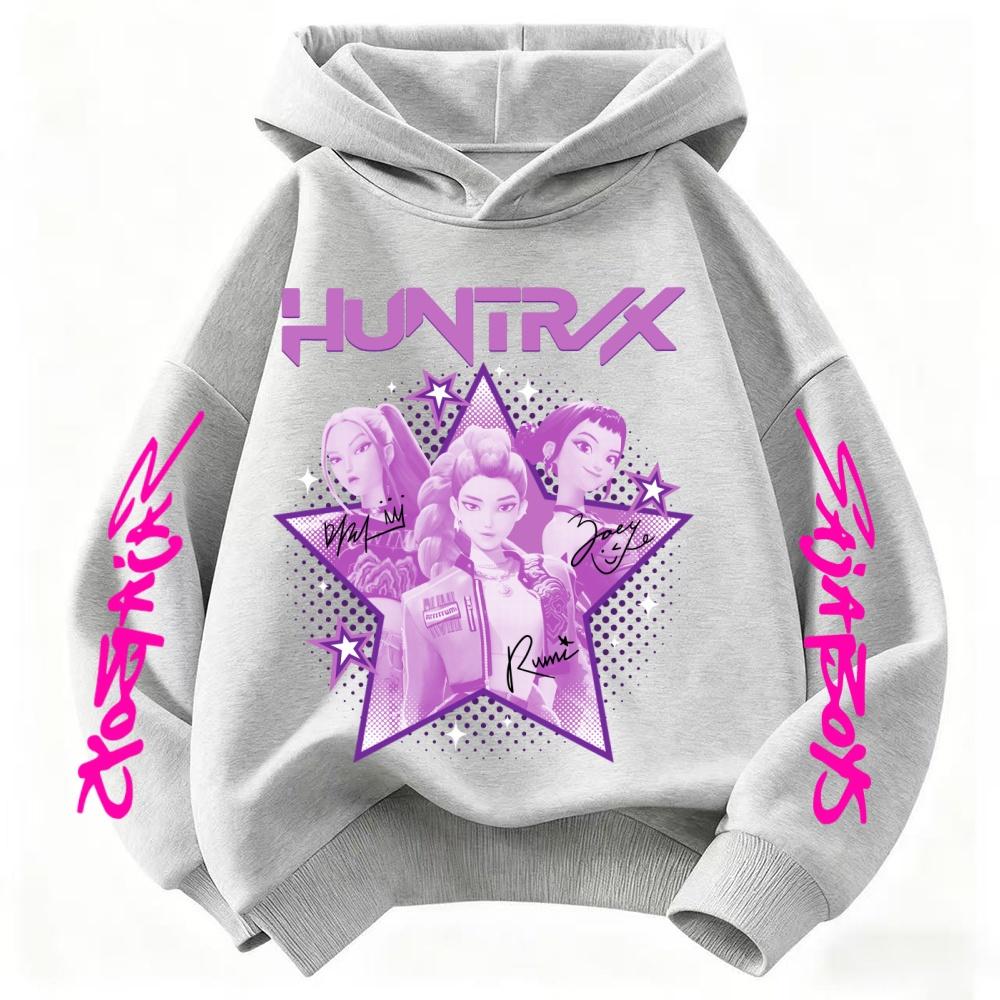 KPop Demon Hunter Huntrix Детская толстовка Осень Мальчики Девочки Мода Уличный Пуловер Детская одежда