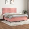 3143276 vidaXL Divan-lit Avec Matelas Rose 160x200 Cm Velours
