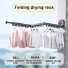 Portable Folding Drying Rack Traceless Wall Mounted Clothes Drying Rack Space Saving Clothes Hanger No Drilling Bathroom