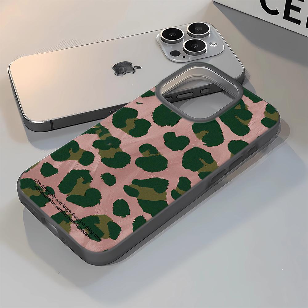 Розовый прозрачный чехол для телефона с леопардовым принтом для iPhone 17 17Air 16 11 13 12 14 15 Pro Max Plus Ударопрочный силиконовый чехол Funda
