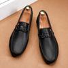 Осень новые мужские туфли Doudou повседневные одинарные туфли на одной педали ленивые туфли через подъем кожаные туфли для ног Lishi