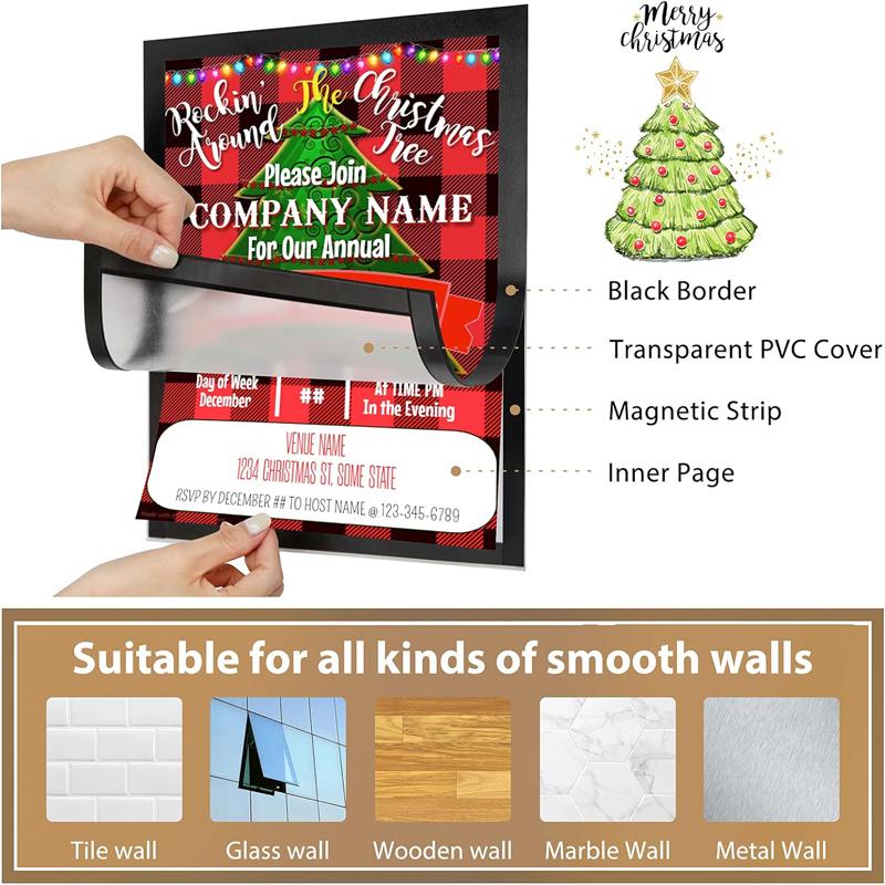 6pcs Magnetic Photo Frame Sign Holder PVC Material, A4 Photo Frame Gallery Wall Frame Set, Suitable For Wall Hanging
