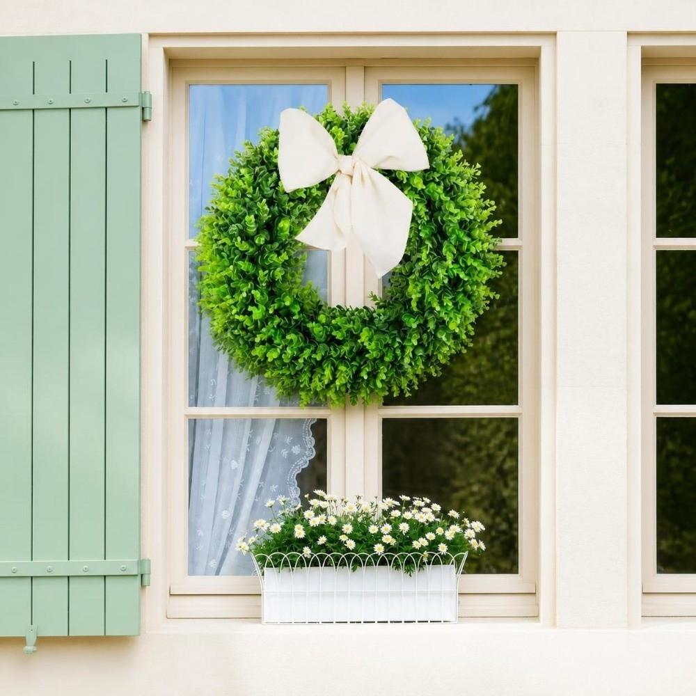 Soft Holiday Wreath Decor White Satin Wreath Sashes Pure Garland Ribbon Front Door Hanging