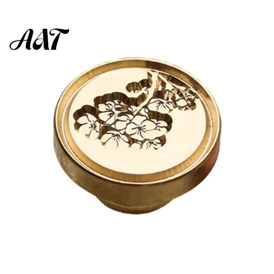 Letter Wax Seal Stamp Stamp, Vintage Plant Pattern Head, Durable Envelope Sealing Copper Head Replacement, for And Greeting Cards Journal Decoration