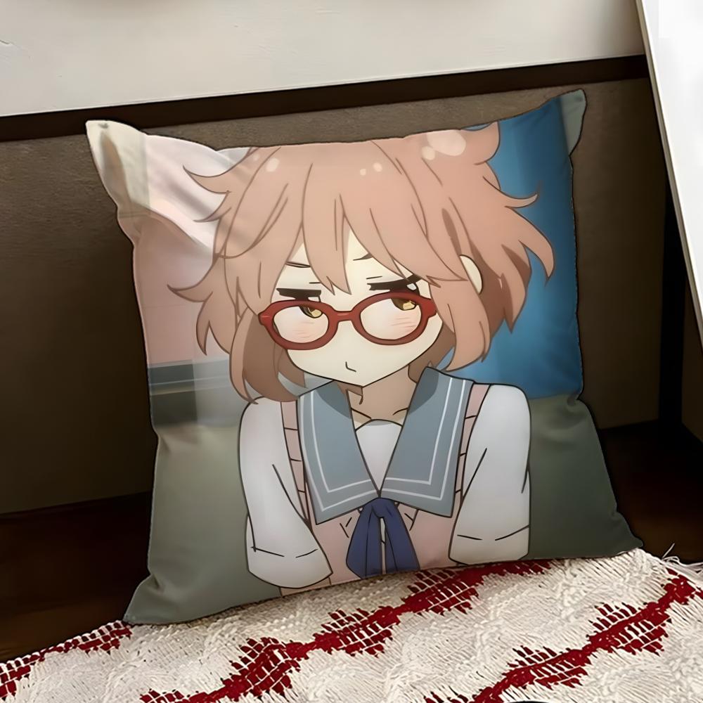 Anime BBeyond the BBoundary Cushion Cover Reversible Soft Durable Pillow Cover Home Car MultiScene Use for Daily Comfort