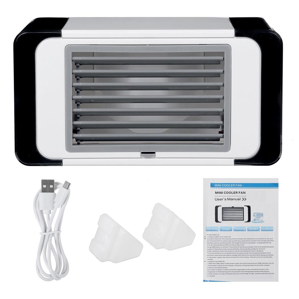 Mini Multifunctional Portable Air Cooler Household USB Desktop Air Conditioner Fan with 2 Ice Crystal Pack Air Conditioner DC 5V