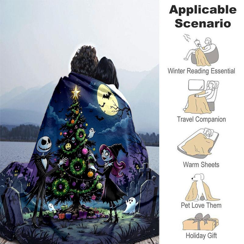 1Pc Nightmare Before Christmas Blanket Soft And Comfortable Casual Warm Camping Travel Christmas Halloween Gift M921455