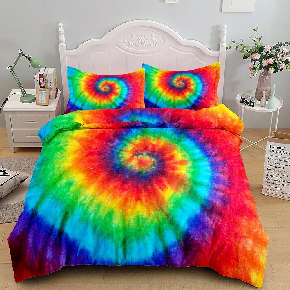 3D Tye Dye Art Fashion Duvet Cover Set King Queen Double Full Twin Single Size Bed Linen Set