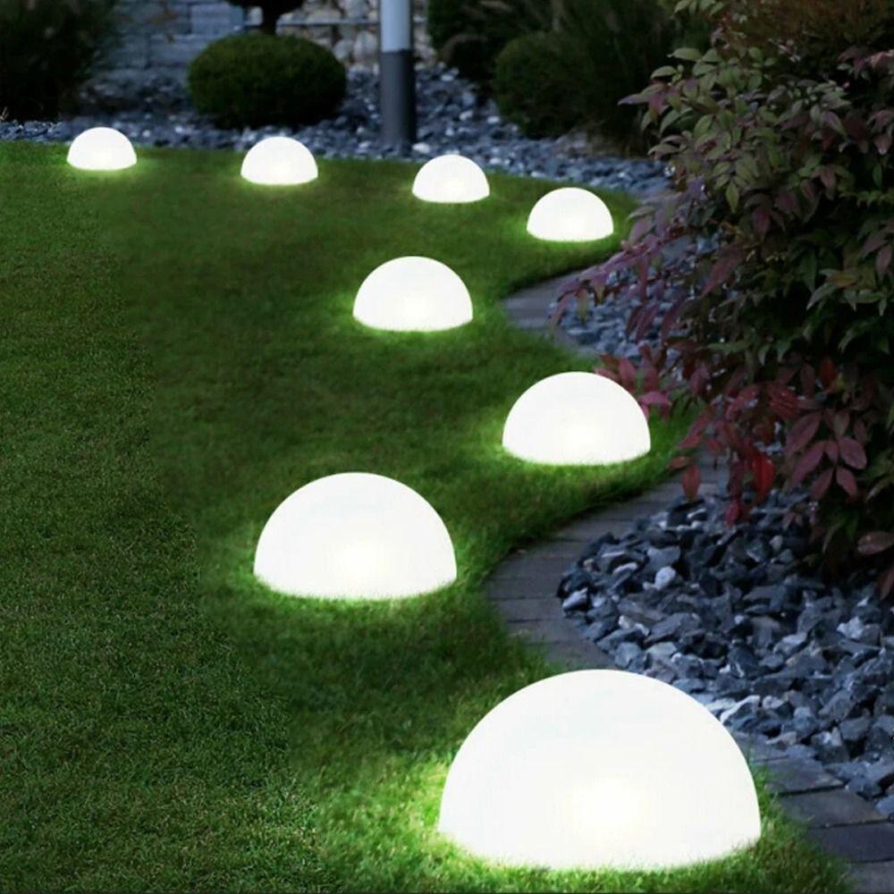5pcs Half Ball Shaped Solar Ground Lights 1 Drag 5 Cobblestone Lamp  Landscape Stairs Yard Deck