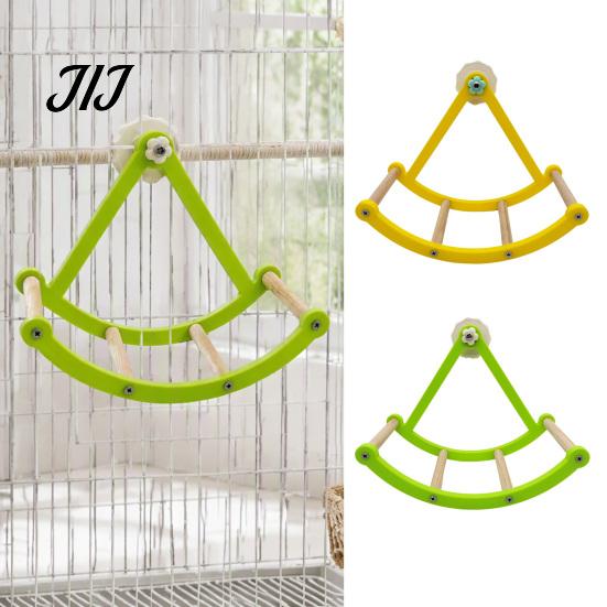 Easy Clean Bird Toy Parrot Pirate Ship Swing Toy, Climbing Ladders Perch Cage Resting Interactive Rocking Enrichment for Parakeets, Cockatiels,