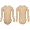 Nude Kids Girls Fleece Long Sleeve Leotard Solid Color Bodysuit Gymnastics Ballet Dance Training Costume