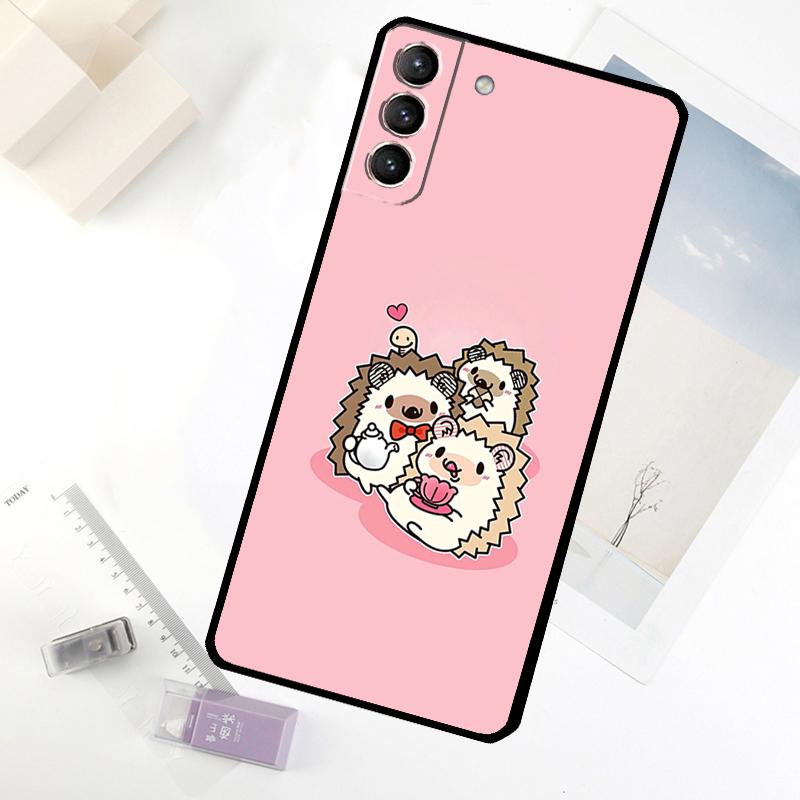 Милый Чехол-Сердечко с Ежиком для Samsung Galaxy S25 S24 S23 S22 S21 S20 Ultra S9 S10 Plus S23 FE S25 FE