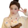 Autumn and winter new color buttons cross scarf niche fashion thickened warm neck scarf versatile student tide