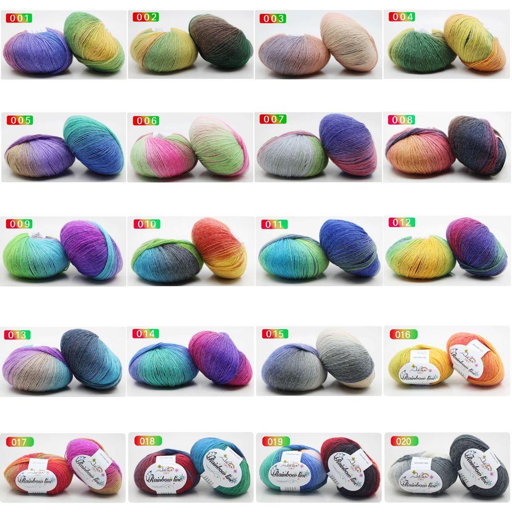 Высококачественный мягкий шарф 50 г для вязания своими руками, радужная пряжа для плетения, ручное вязание, шерстяная пряжа, крючок