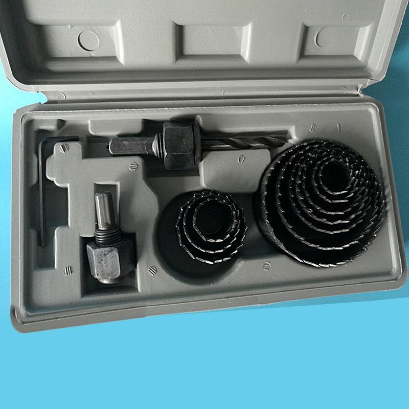 11Pcs Hole Saw Cutting Drill Bit Set Kit 19-64mm Wood Metal Circular Round Case