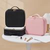 Cosmetic Bag with LED Lighted Mirror Zipper Closure Large Capacity Handle Design Waterproof Travel Makeup Organizer