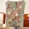 Мультяшное одеяло A-Aaahh Real M-Monsters, Фланелевое, Легкое, Уютное, Прочное, Стираемое, Милое, Крутое